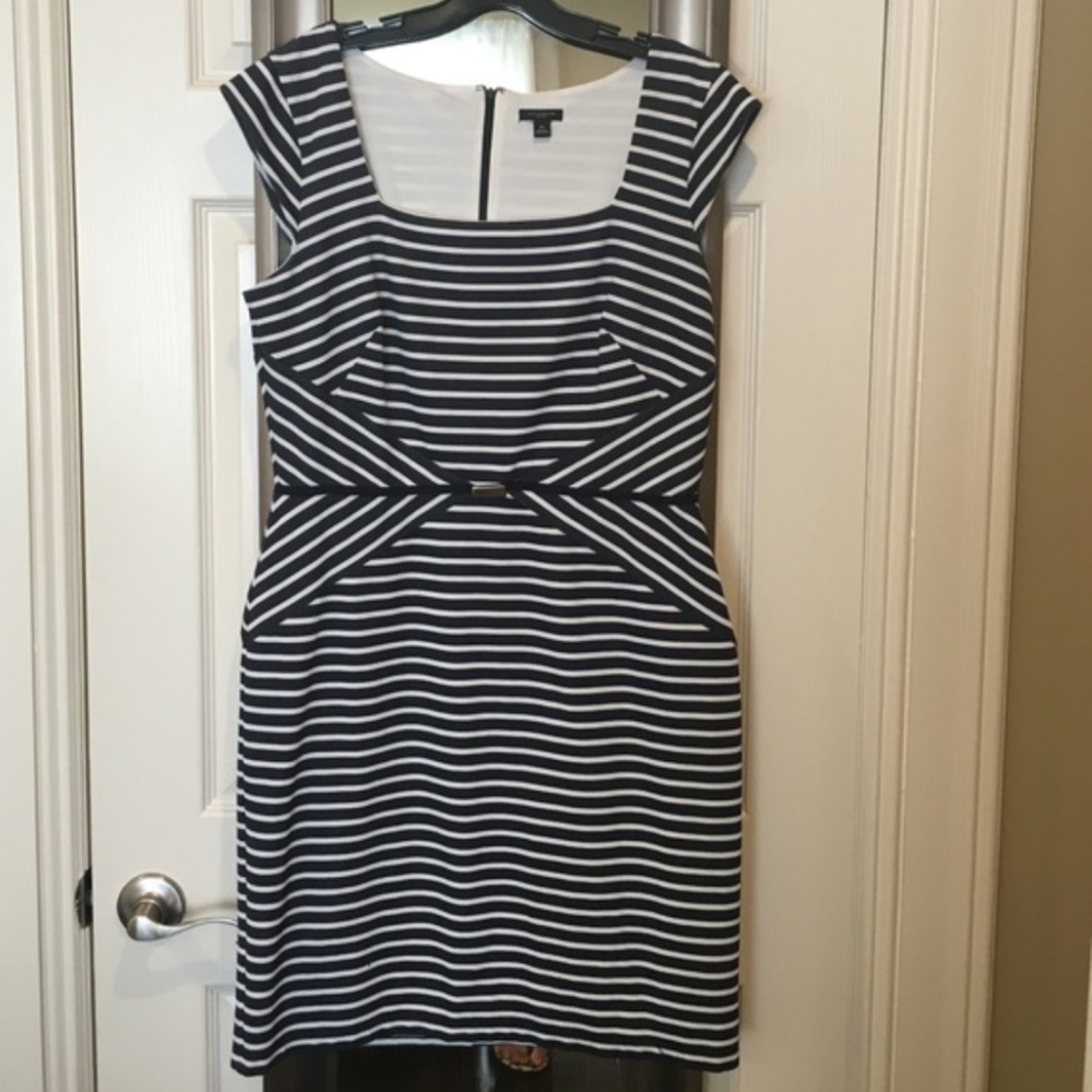 Ann Taylor Dress Summer Sz 4 Navy and white. New.